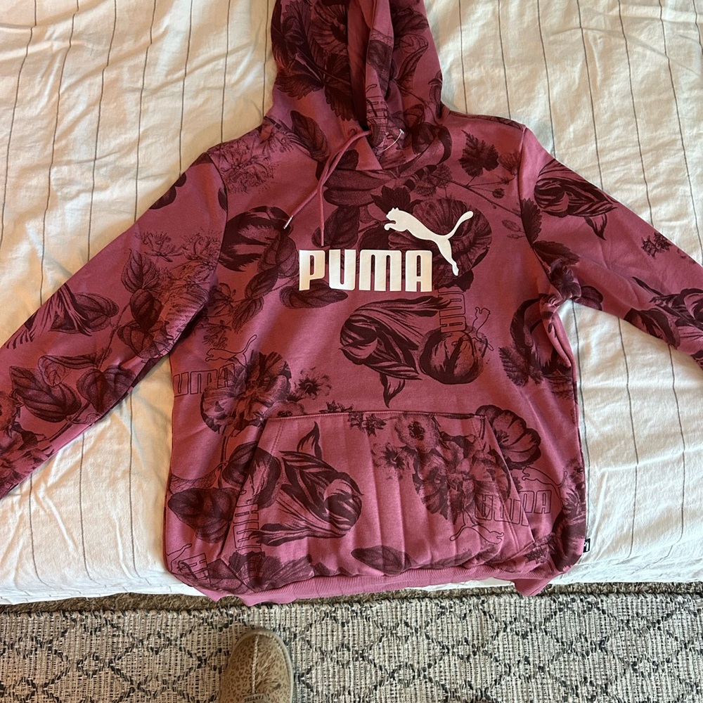 Puma Maroon Floral Hoodie